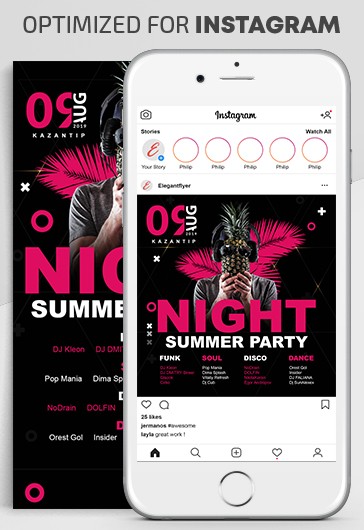 Soirée d'été nocturne Instagram