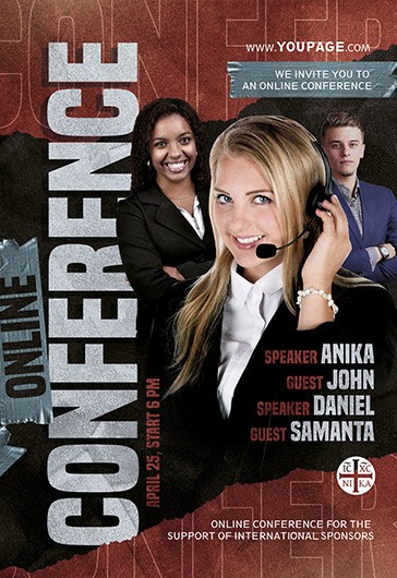 Folleto de conferencia en línea