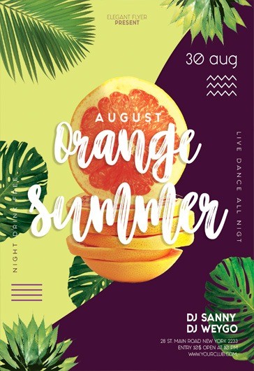 Multicolor Colorful Orange Summer Premium Flyer Template PSD | by ...