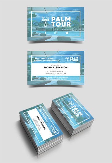 Brown Creative Excursion Free Business Card Template PSD | by Elegantflyer