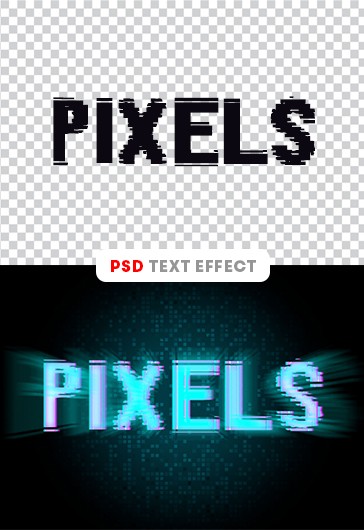 Pixels Text Effect - Neon