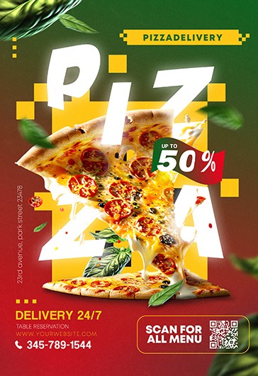 Pizza - Modèle de flyer PSD gratuit