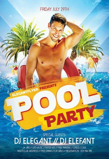 Summer Pool Party - Free Flyer PSD Template - 10016480 | by ElegantFlyer
