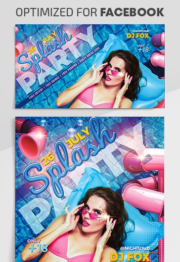 Pool Party - Free Facebook Cover Template in PSD + Post + Event cover ...