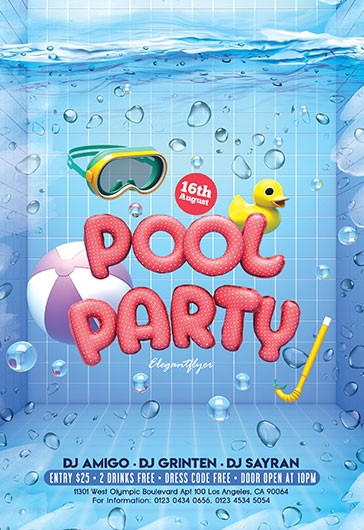 1000+ Free Pool Party Flyer Templates (PSD) - by Elegantflyer