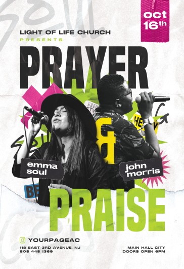 Folheto de Oração e Louvor