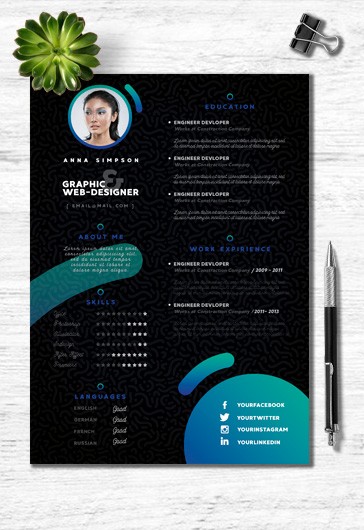 Premium CV PSD Template → Premium CV PSD Vorlage