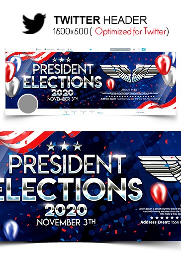 President Elections – Twitter Header PSD Template - 10022633 | by ...