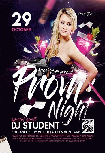 Purple Exclusive Prom Night Premium Flyer Template PSD | by Elegantflyer