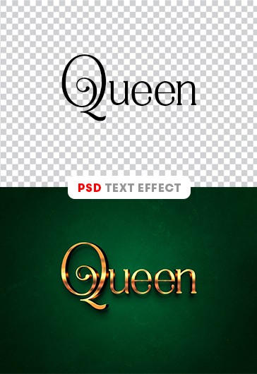 Queen Text Effect - Gold