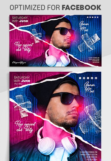 Blue Exclusive Rap Facebook Premium Social Media Template PSD | by ...