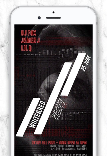 Black Glitch Red & White Event Animated Premium Instagram Stories ...