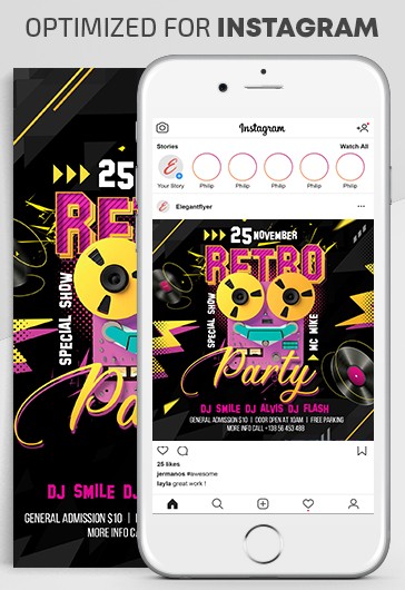 Retro Party Instagram - Instagram Templates