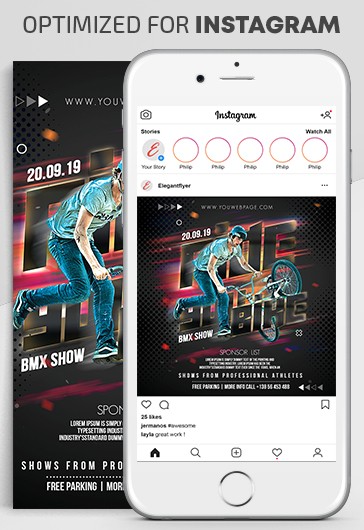 Black Artistic Ride Your Bike Instagram Premium Social Media Template PSD