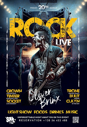 Poster del concerto rock - Locandina del concerto
