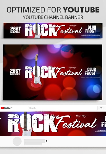 Rock Festival Youtube EPS - Free Youtube Vector EPS Templates