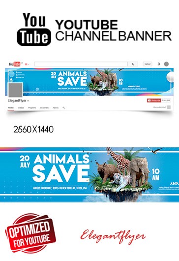 Save the Animals Youtube - Youtube Templates