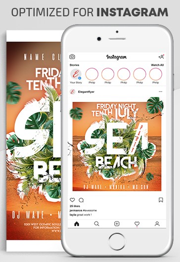 Sea Beach Party Instagram - Instagram Templates