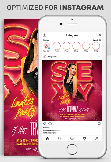 性感女士派对Instagram - Instagram模板
