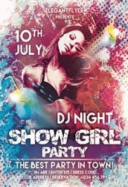 Multicolor Colorful Show Girl Party Premium Flyer Template PSD | by ...