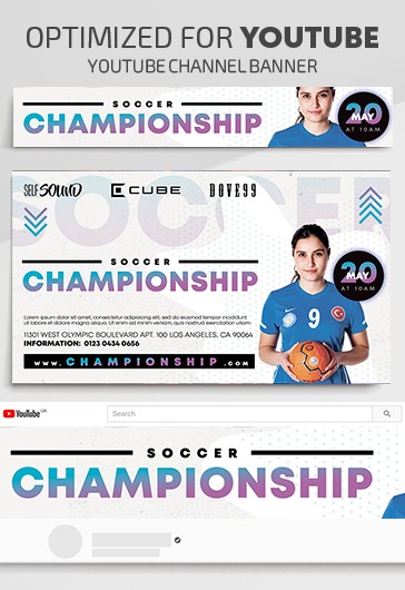 Football Game - Free  Channel banner PSD Template - 10027605