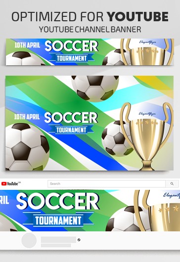 Torneo de Fútbol - Plantillas gratuitas de vectores EPS de Youtube.