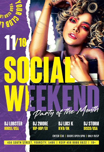 Social Weekend Flyer - Club