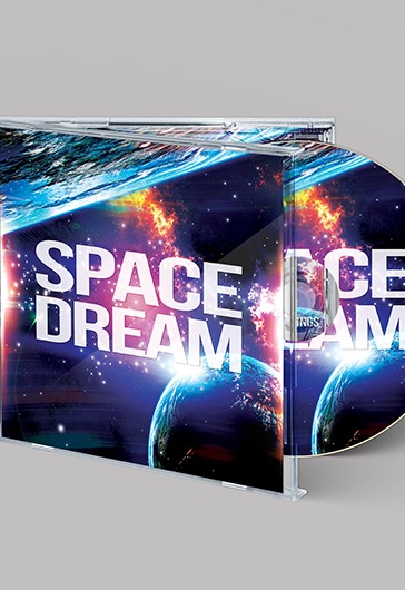Blue Creative Space Dream Free CD Album Cover Template PSD | by ...