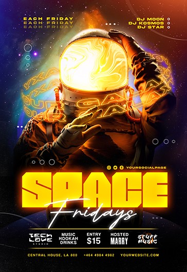 Poster degli Space Fridays - Manifesto del club
