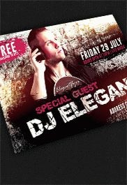 Black Grunge Special Guest DJ Elegant Free Flyer Template PSD | by ...