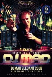 Black Artistic Special Guest Dj Mad Premium Flyer Template PSD | by ...