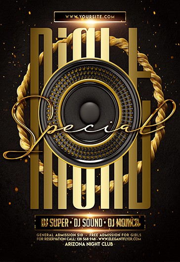 Black and Gold Luxury Special Night Premium Flyer Template PSD | by ...