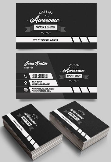 Black Business Card Templates PSD for Free