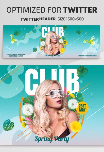 Blue Creative Spring Club Party Premium Social Media Template PSD | by ...