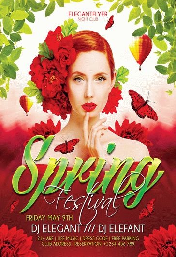 Red Exclusive Spring Festival Design V02 Premium Flyer Template PSD ...