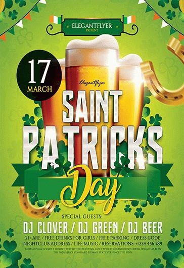 Green Bright Happy St. Patricks Day Premium Flyer Template PSD | by ...