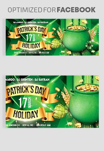 Día festivo de San Patricio en Facebook - Plantillas de Facebook