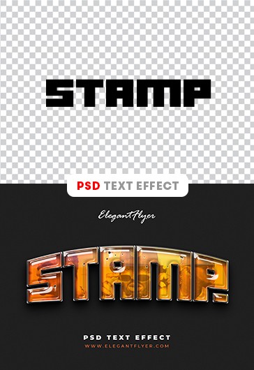 Stamp Text Effect - Chrome