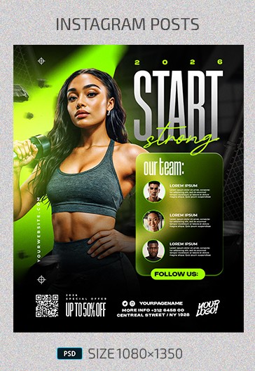 Start Strong 2026 Fitness Instagram Post