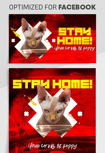 Stay Home - Facebook Templates
