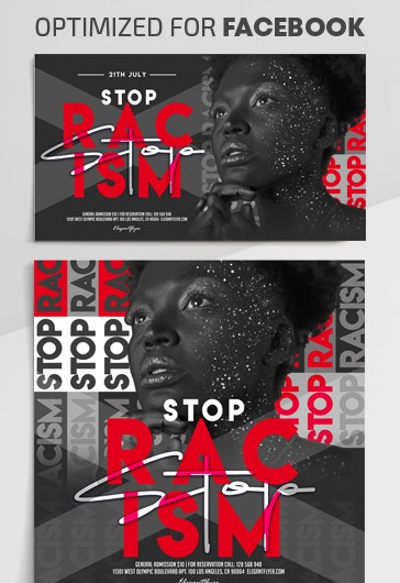 Black Simple Stop Racism Facebook Premium Social Media Template PSD ...