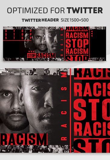 Stop Racism - Free Twitter Header PSD Template - 10027458 | by ElegantFlyer