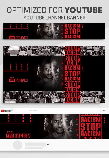 Stop Racism - Free Youtube Channel banner PSD Template - 10027459 | by ...