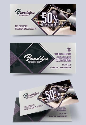 Stylish Clothes PSD Gift Certificate - 10020385 | by ElegantFlyer