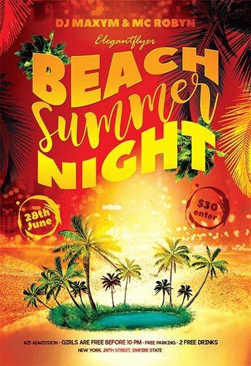 Summer Beach Night Flyer