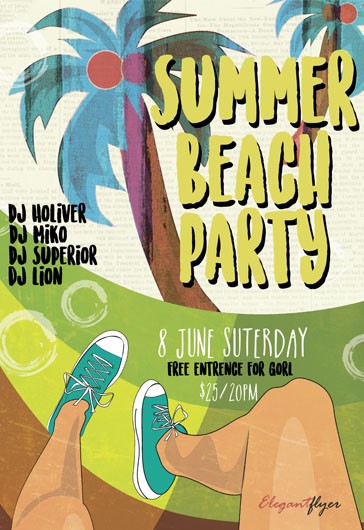 Unique Summer Beach Party Flyer