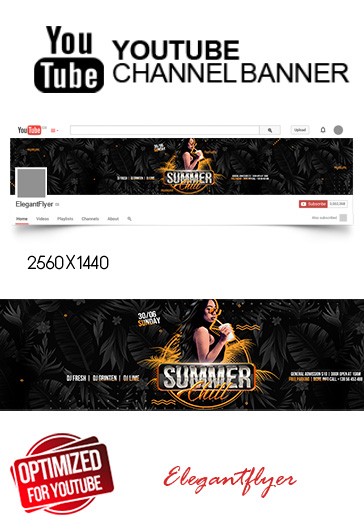 Black Dark Summer Chill Youtube Premium Social Media Template PSD | by ...