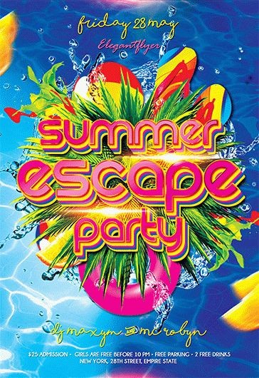 Summer Escape Party - Flyer PSD Template - 10017922 | by ElegantFlyer
