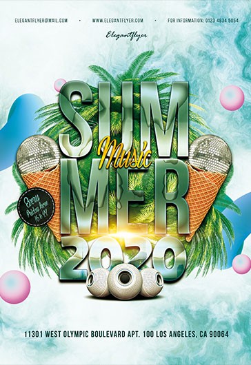 Flyer de Música de Verão 2020 - Disco