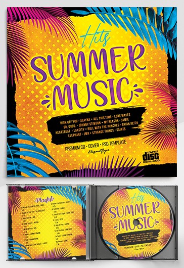 Summer Music Hits - Free CD Cover PSD Template - 10027866 | by ElegantFlyer